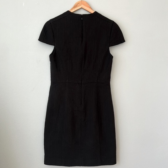 Anthropologie • 4.Collective Black Cap Sleeve Textured Knit Sheath Dress Size 8 - Picture 8 of 15
